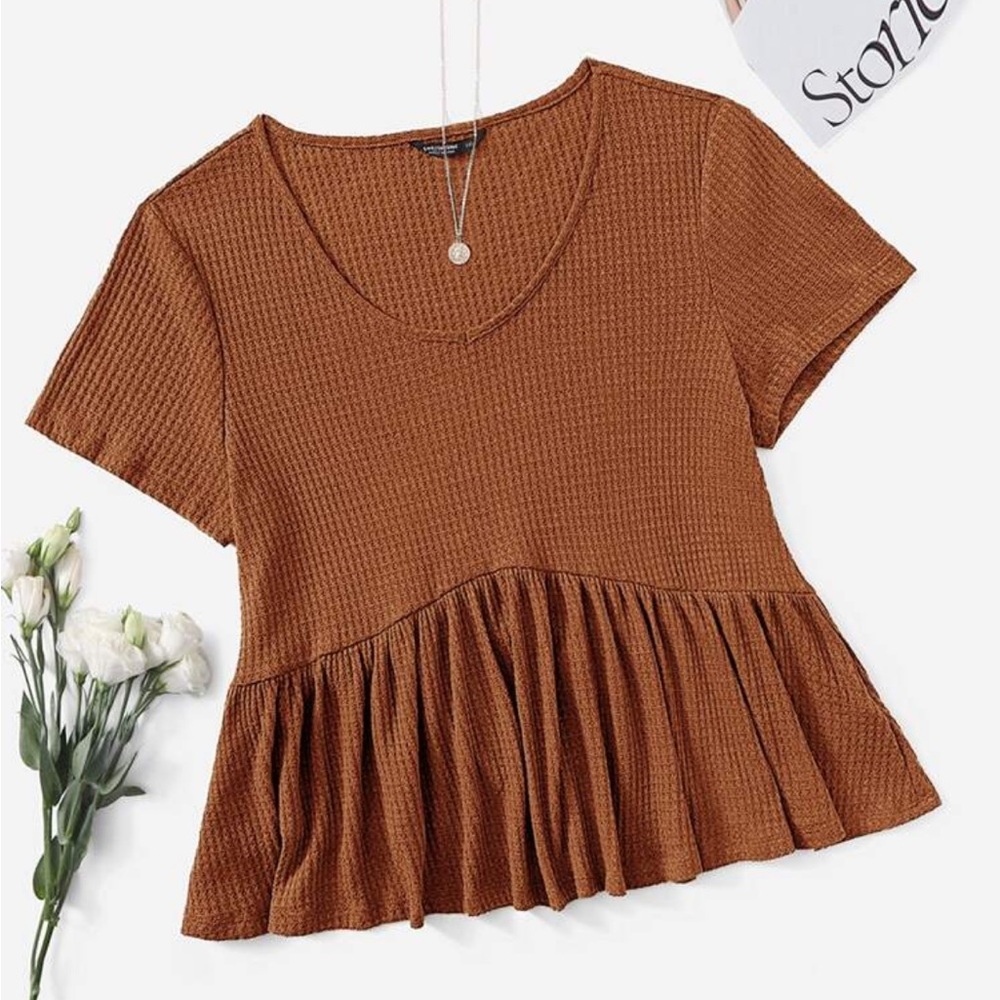Orange Peplum Top